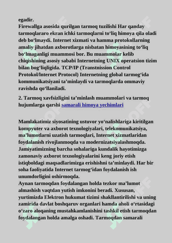 Biror tarmoqlararo ekran vositasini (masalan ZoneAlarm) o‘rnatish va sozlash 3