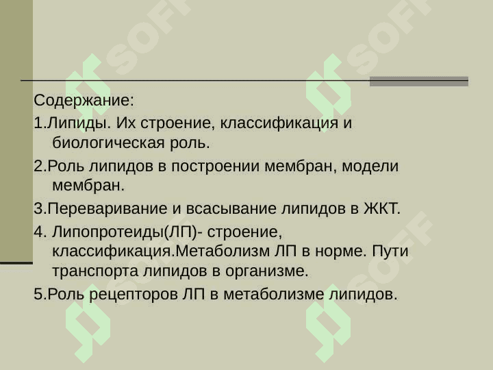 Строение функции и метоболизим липидов 2