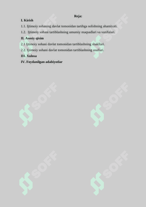 Ijtimoiy sohani davlat tomonidan tartiblashning shakllari va usullari 2
