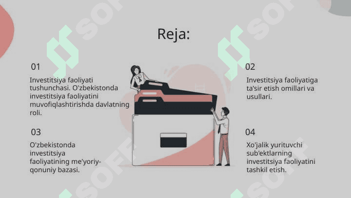 Investitsiya siyosatining asosiy yo’nalishlari 2