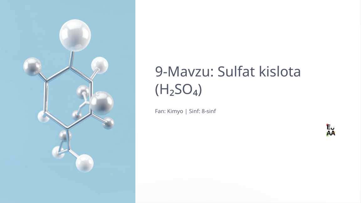 Sulfat kislota (H₂SO₄)  Fan: Kimyo | Sinf: 8-sinf