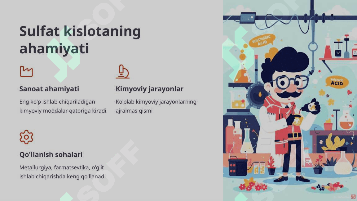 Sanoatda sulfat kislota ishlab chiqarish  Fan: Kimyo | Sinf: 8-sinf 3