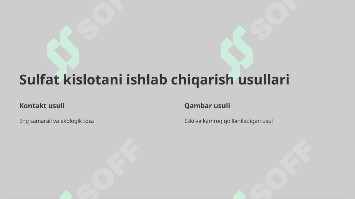 Sanoatda sulfat kislota ishlab chiqarish  Fan: Kimyo | Sinf: 8-sinf 4