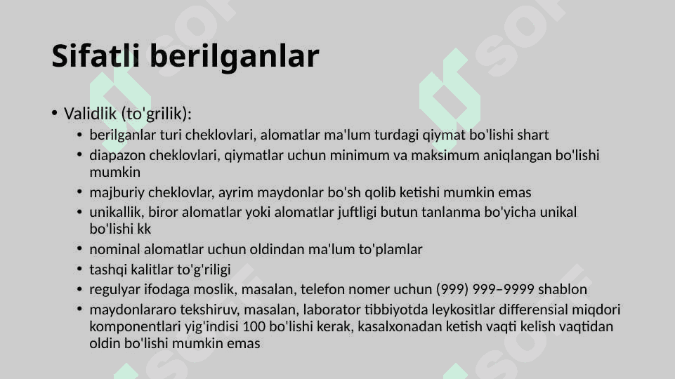 Berilganlarga dastlabki ishlov berish texnologiyalari 4
