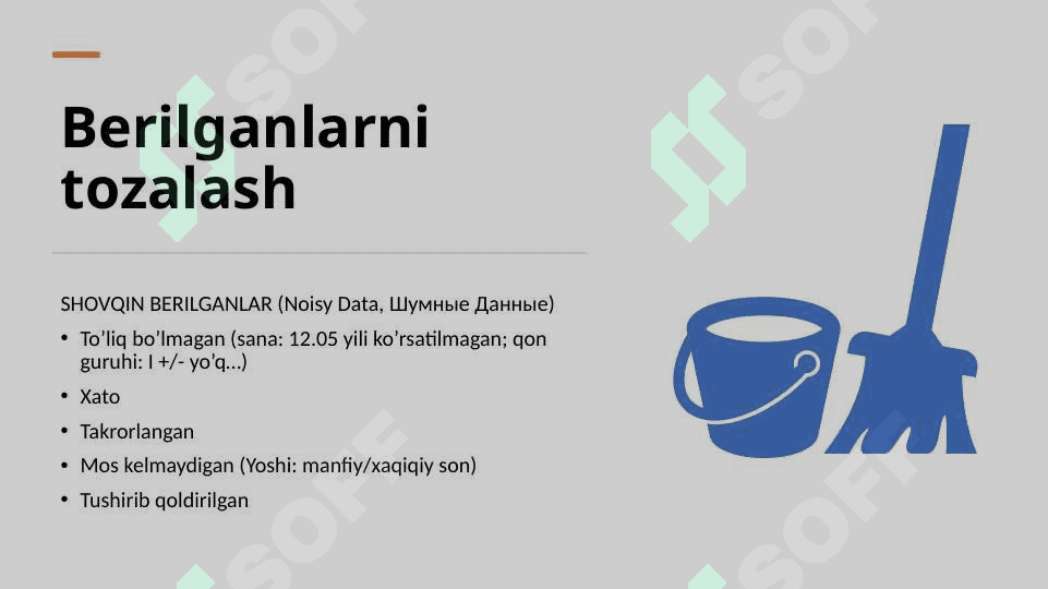 Berilganlarga dastlabki ishlov berish texnologiyalari 8
