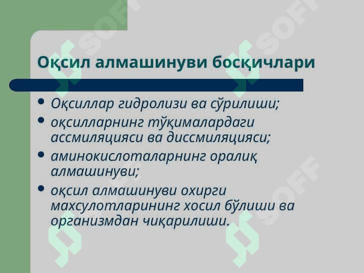 Оқсил алмашинувиь патофизиологияси 3