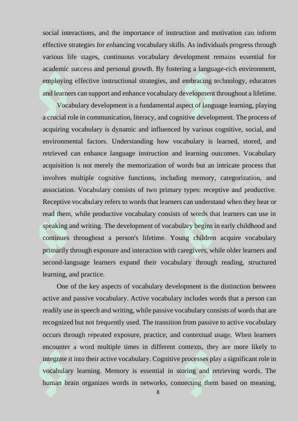 Methods to improve vocabulary in learning foreign language. 8