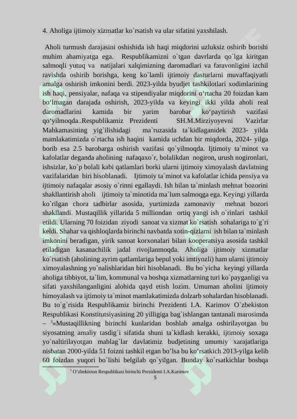 Ijtimoiy madaniy sohalarni moliyalashtirishda byudjetning  o’rni va  ahamiyati 5