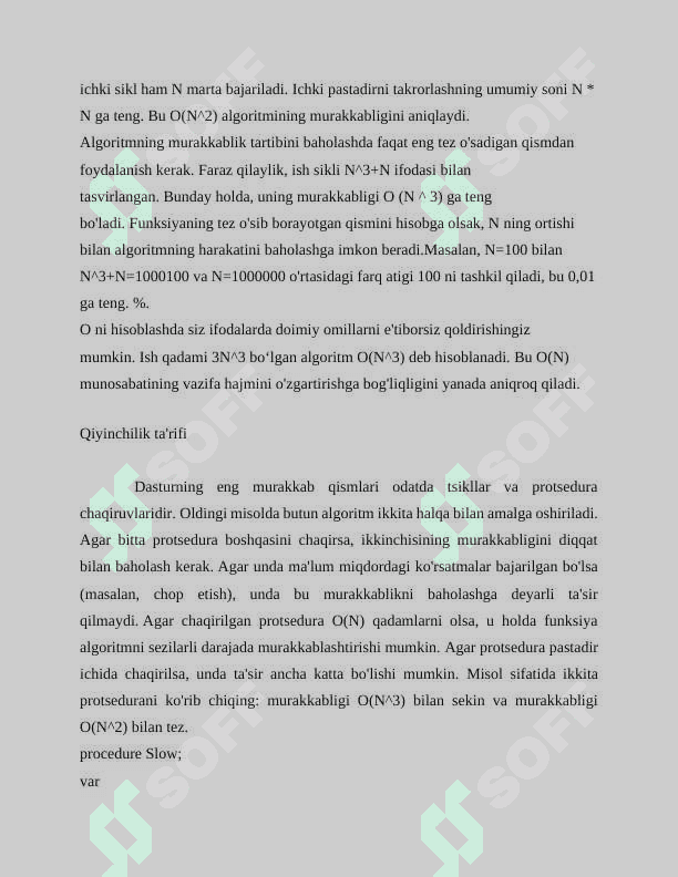 Algoritm murakkabligini statik va dinamik o‘lchovlari. Vaqt va xotira hajmi bo‘yicha qiyinchiliklar. 5