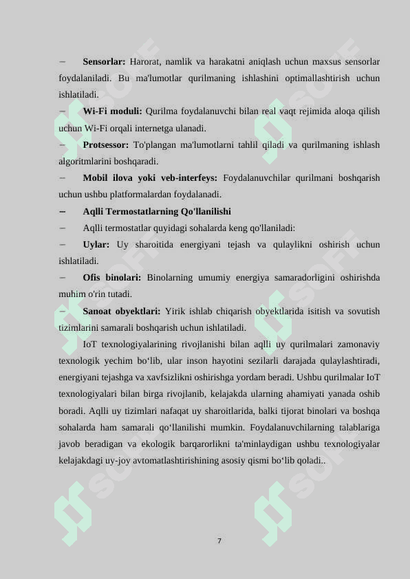 Wi-Fi moduli asosida aqlli uy qurilmalarini boshqarish tizimini ishlab chiqish 7