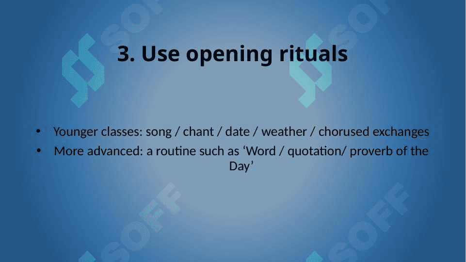 Creating activities for beginning the lesson 6