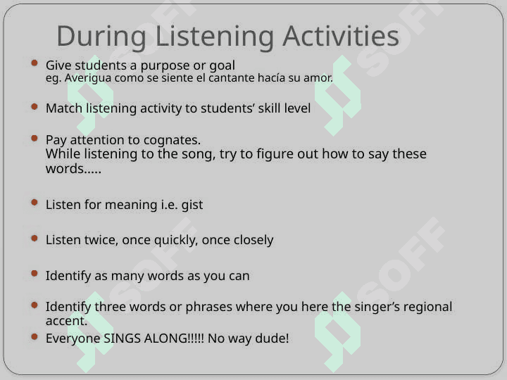 Creating pre-, while-, post- listening activities 4