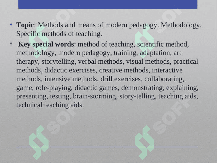 Pedagogical methods and techniques 2
