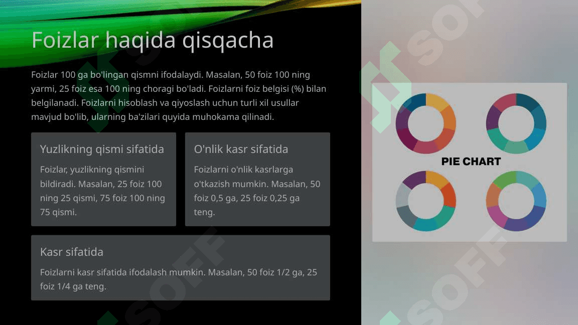 Foizlar ongda tez hisoblash va qiyoslash 2