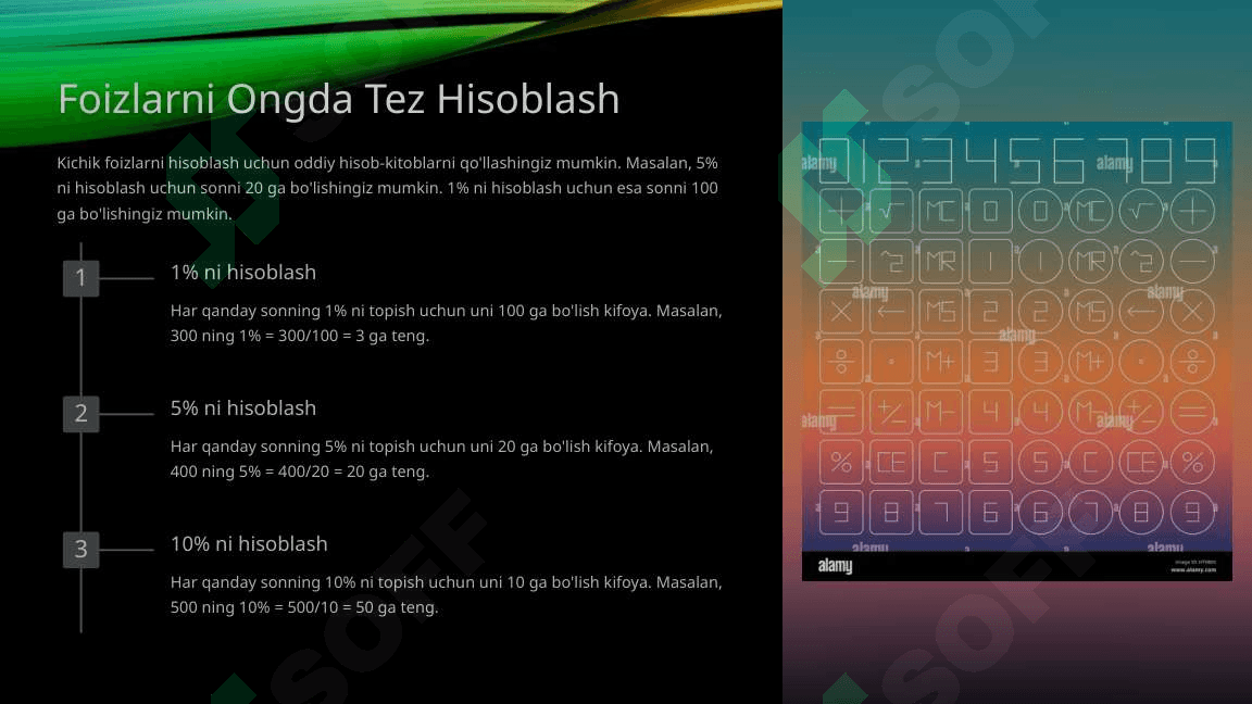 Foizlar ongda tez hisoblash va qiyoslash 4