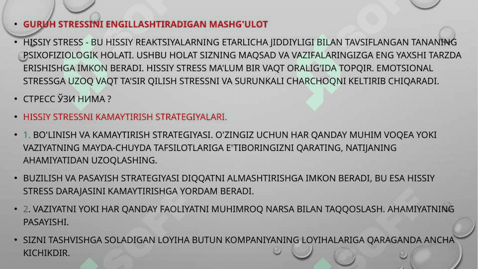 Streslarni yengish uchun trening 5