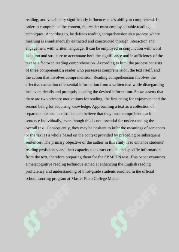 Metacognitive reading strategies 5