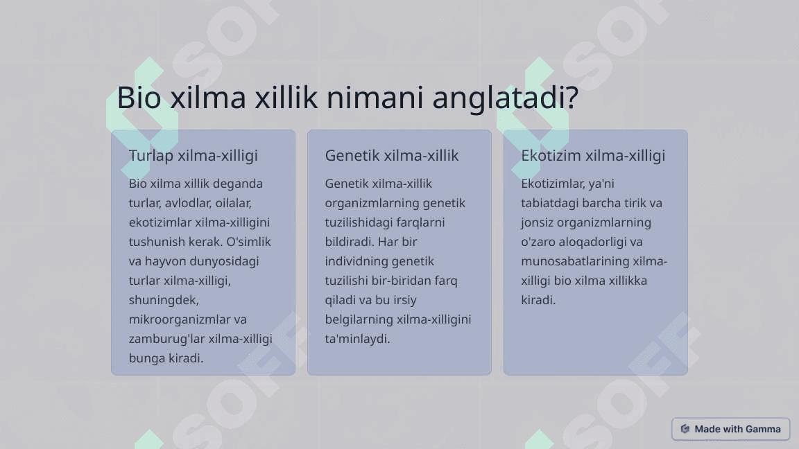 Bio xilma xillikni atrof muhitga ta'siri 2