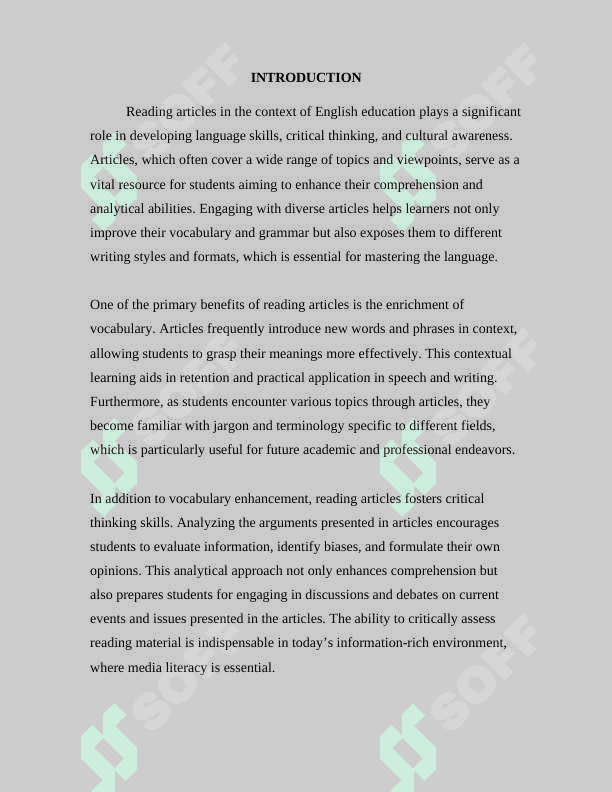 Teaching to read the articles in the English classrooms 3