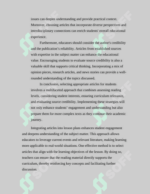 Teaching to read the articles in the English classrooms 8