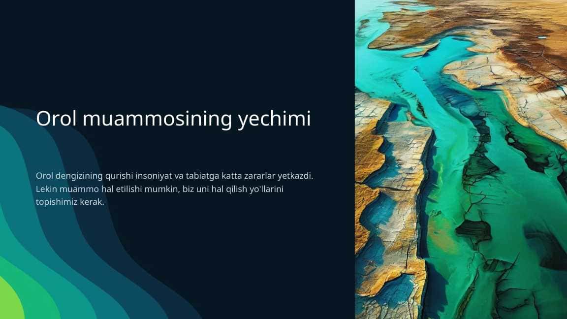 Orol muomosi yechimi 1