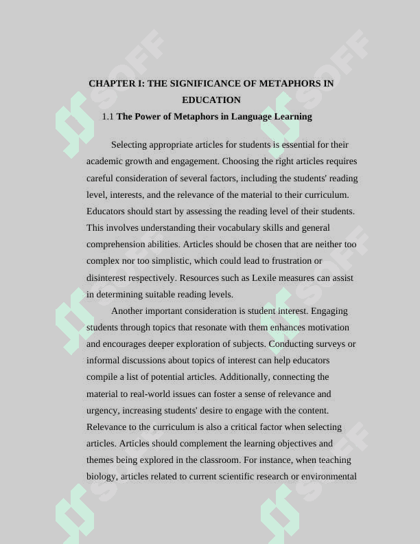 “Selection of education metaphors for using at the English classrooms“ 7