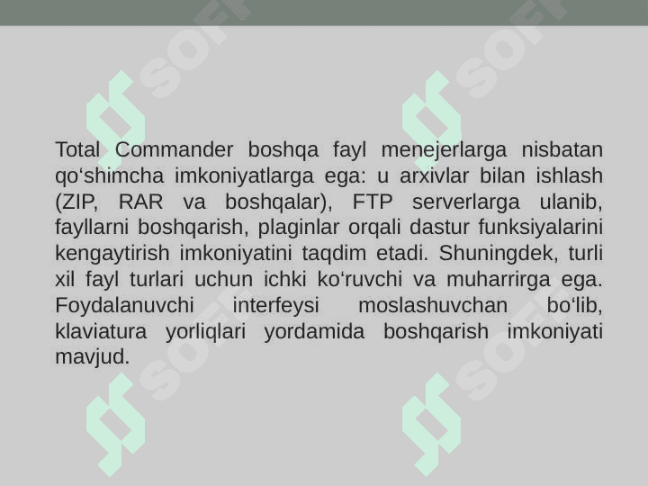 Total Commander qobiq dasturi                imkoniyatlari 4