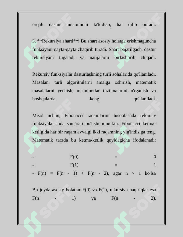 REKURSIV ALGORITMLAR VA ULARNING VAZIFALARI 7