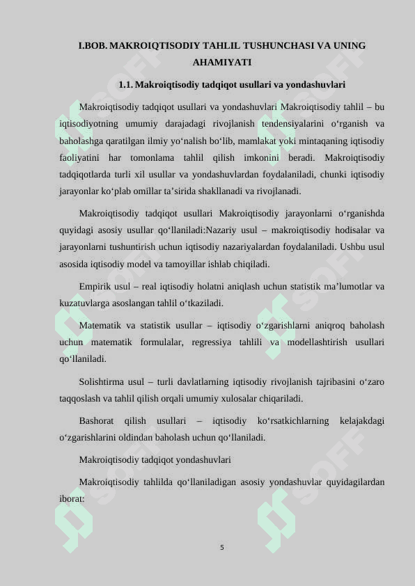 MAKROIQTISODIY TAXLIL VA UNING VAZIFALARI 5
