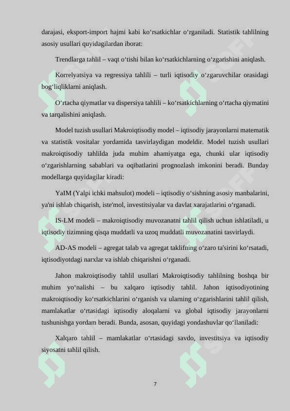MAKROIQTISODIY TAXLIL VA UNING VAZIFALARI 7