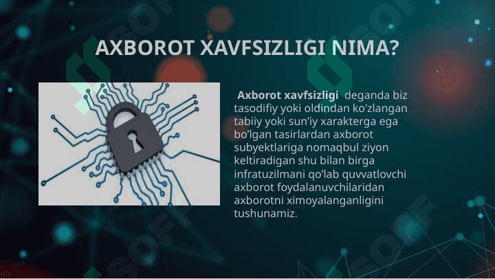 Axborot xavfsizligi konsepsiyasini taminlash majmuasi 4