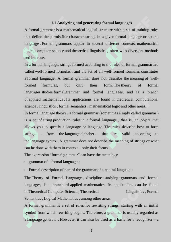 FORMAL GRAMMAR, ITS TASKS AND METHODS OF RESEARCH.. 6