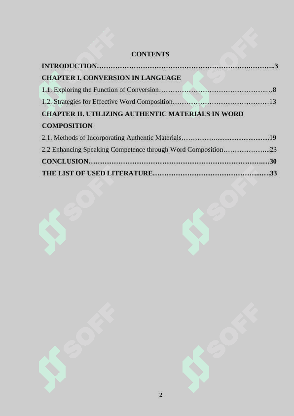CONVERSION AND WORD COMPOSITION 2