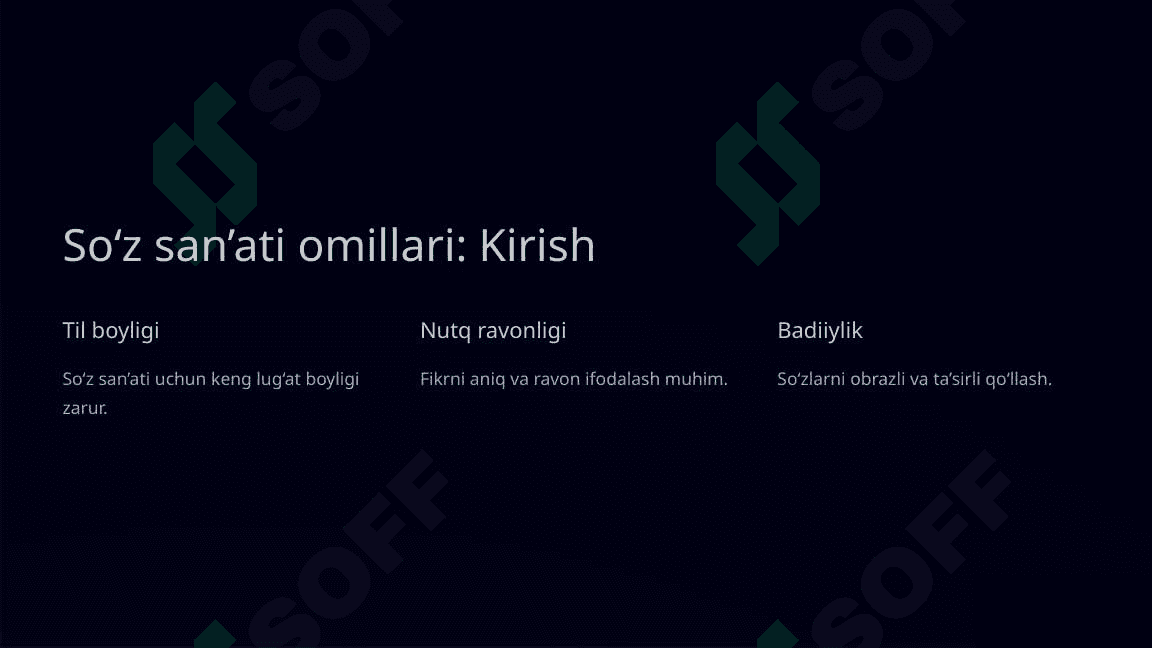 SO‘Z SAN’ATI ASOSLARI 3