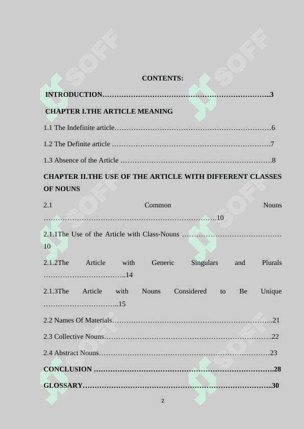 ZERO ARTICLE IN ENGLISH LANGUAGE. 2