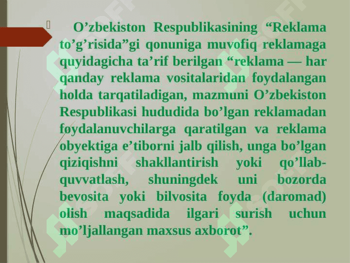 Prezintatsiya Reklama faoliyati haqida 4