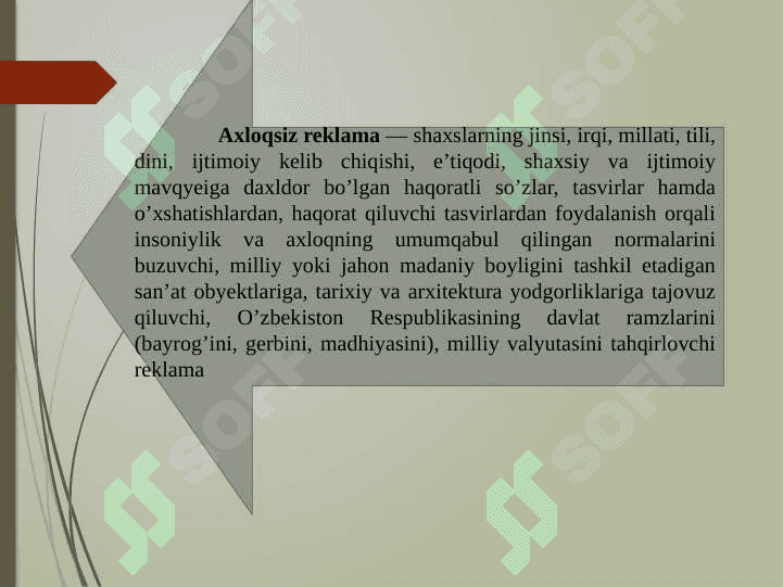 Prezintatsiya Reklama faoliyati haqida 8