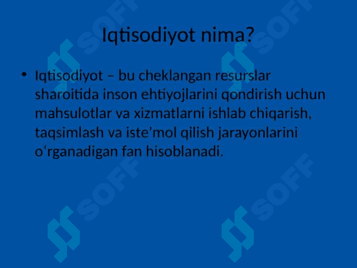 Iqtisodiyot faniga kirish 2
