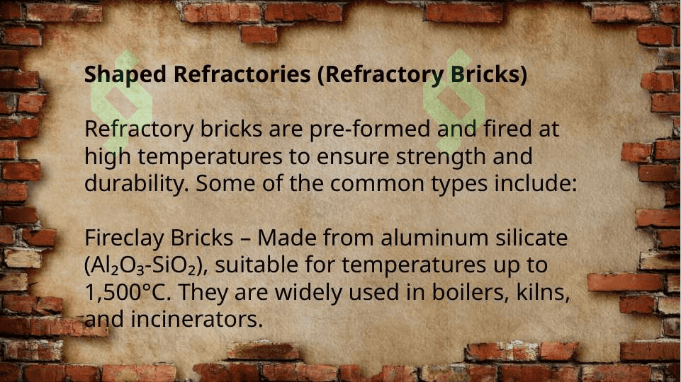 Furnace construction materials 8