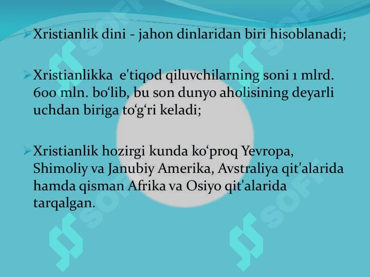 Xristianlik dini haqida 3