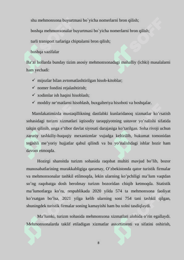 Turizmda joylashtirish xizmatini tashkil etishda  jahon tajribasi 8