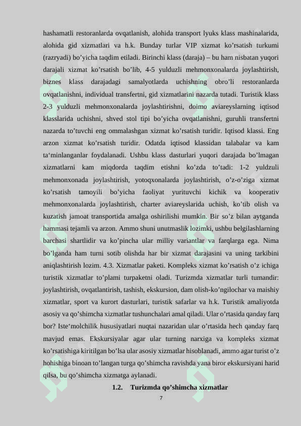 TURIZM SOHASIDA XIZMAT KO’RSATISH 7