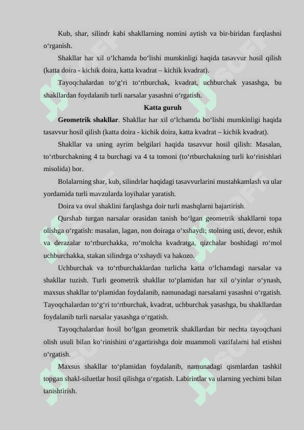 Bolalarning predmetlar shakli va geometrik shakllarni idrok qilishning o‘ziga xos xususiyatlari 3