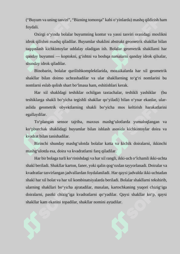 Bolalarning predmetlar shakli va geometrik shakllarni idrok qilishning o‘ziga xos xususiyatlari 7