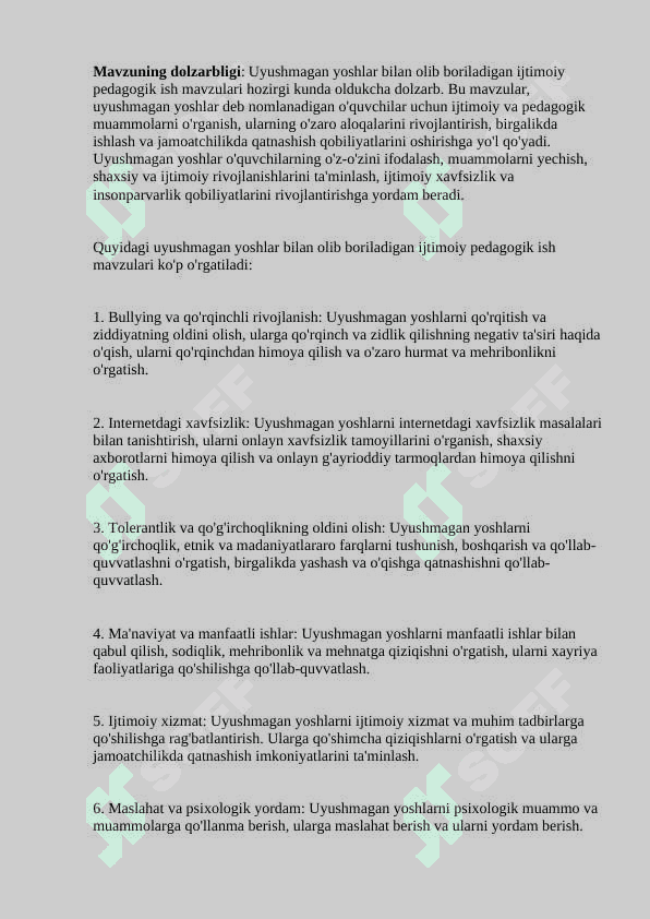 Uyushmagan yoshlar bilan olib boriladigan ijtimoiy pedagogik ish 3