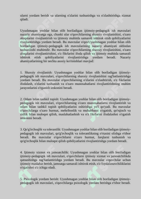 Uyushmagan yoshlar bilan olib boriladigan ijtimoiy pedagogik ish 7