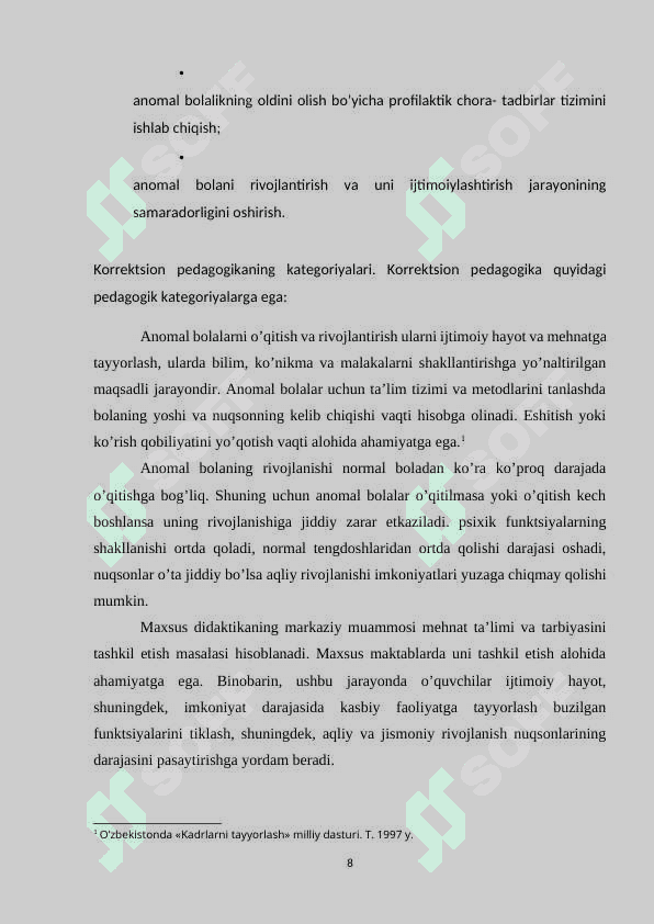 MAKTAB O‘QUVCHILARINI PEDAGOGIK KORREKSIYA QILISHDA QO‘LLANILADIGAN METODLARNING TURLARI 8