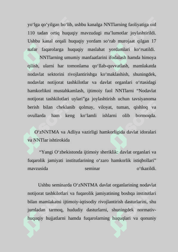 Nodavlat notijorat tashkilotlarining davlat organlari bilan o’zaro aloqalari 8
