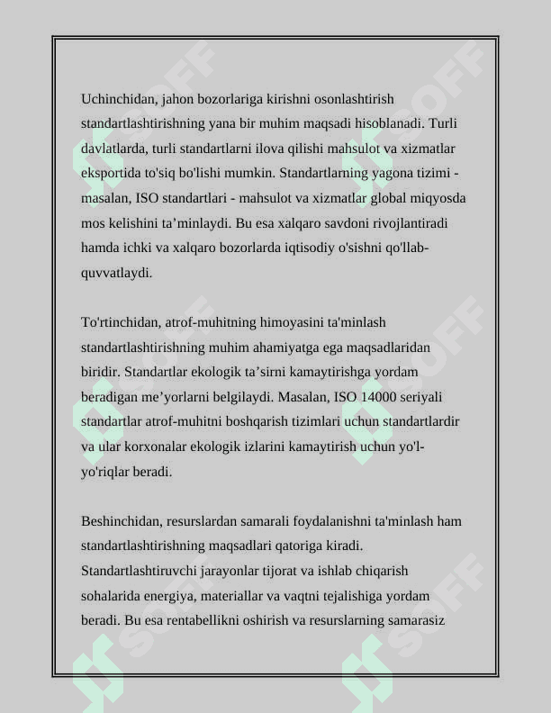 STANDART VA UNING TURLARI 8