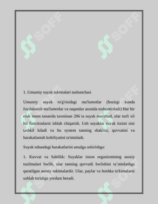 SUYAK TO‘QIMALARI. SUYAKLANISH TURLARI 3